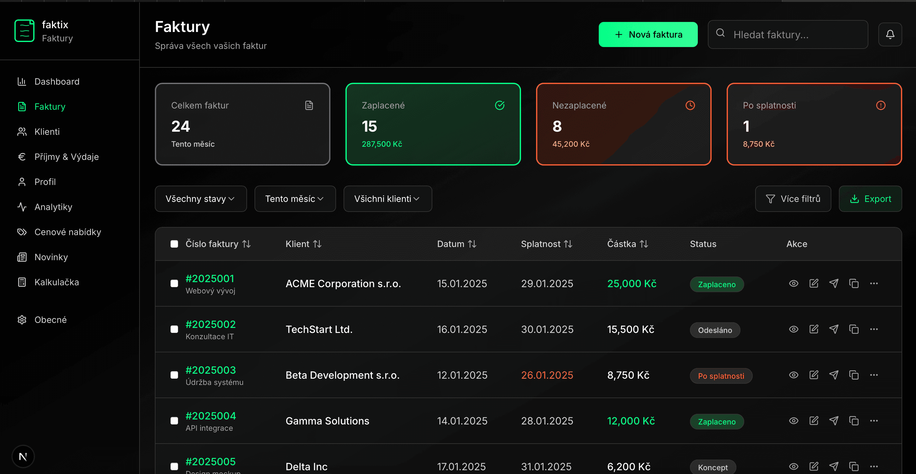 Kalkulace - price calculation tool